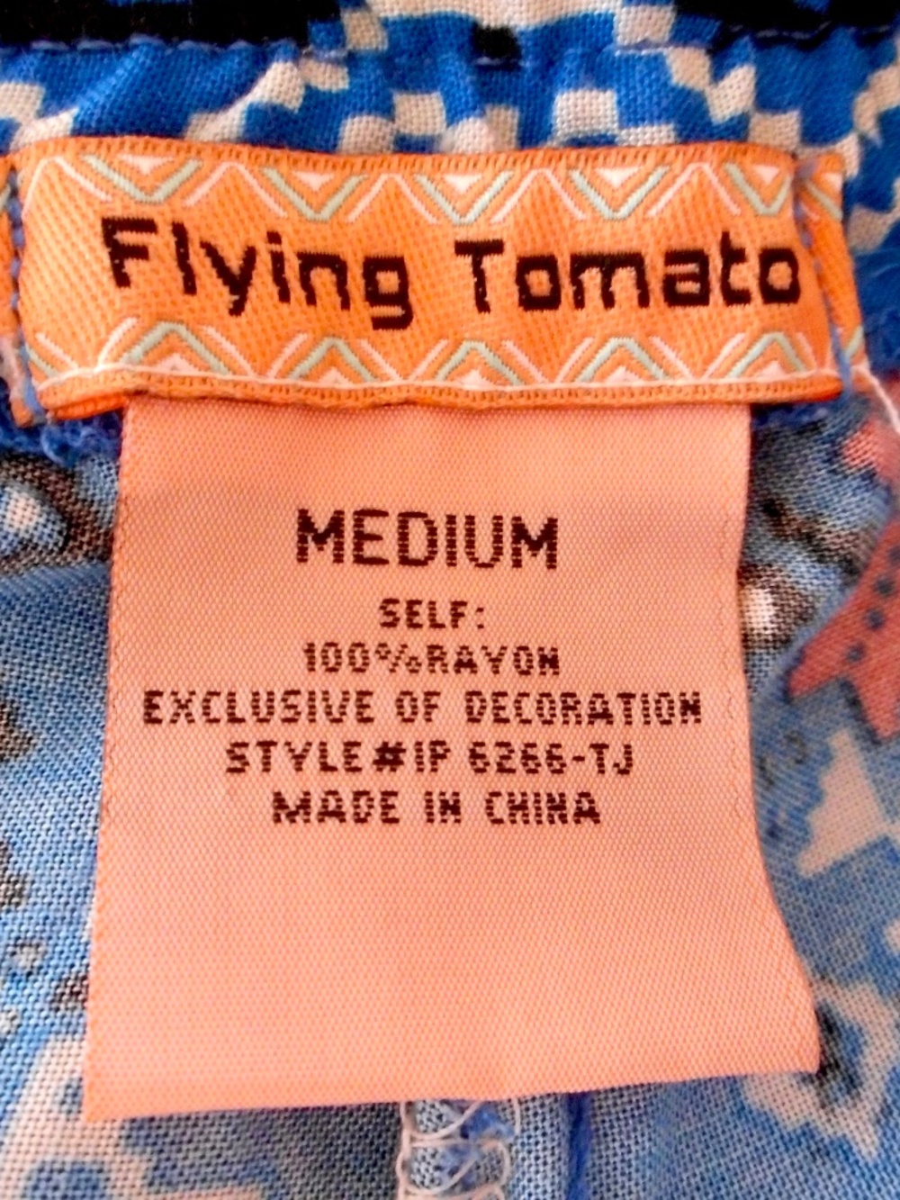 Flying Tomato Sz M Blue Boho Paisley Wide Leg Palazzo Pants Medium Tassel Front - Picture 2 of 8